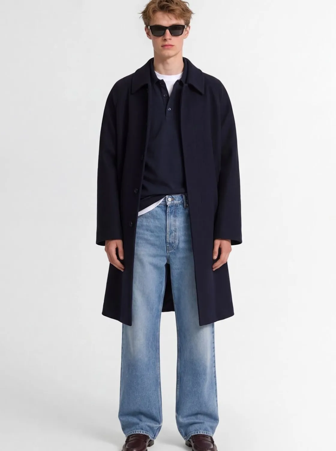 Cappotto monopetto in misto lana