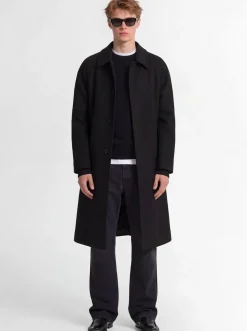 Cappotto monopetto in misto lana