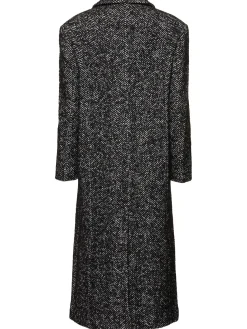 Cappotto Quinn in tweed spigato di misto lana