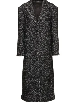 Cappotto Quinn in tweed spigato di misto lana