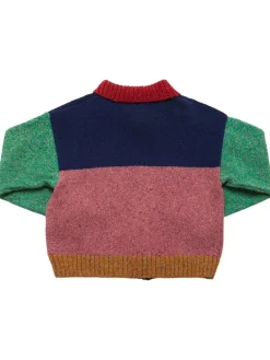 Cardigan in maglia color block