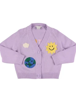 Cardigan in maglia di cotone e lana