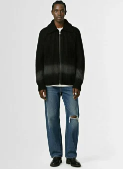 Cardigan in maglia di lana tinta in capo