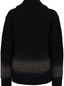 Cardigan in maglia di lana tinta in capo