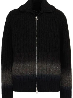 Cardigan in maglia di lana tinta in capo