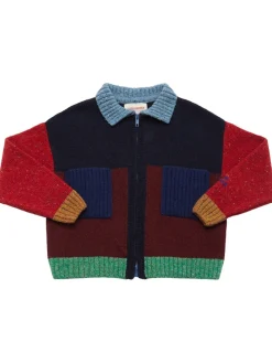 Cardigan in misto lana stampata