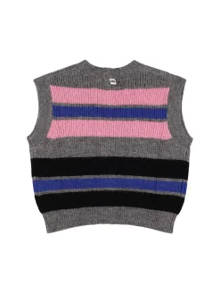 Cardigan smanicato in maglia di misto acrilico