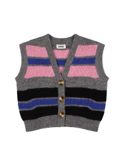 Cardigan smanicato in maglia di misto acrilico