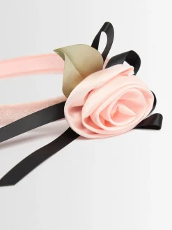 Cerchietto con fiore in velluto applicato