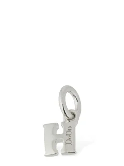 Charm H in oro bianco 18kt con diamanti