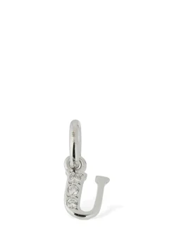 Charm U in oro bianco 18kt con diamanti