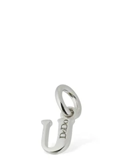 Charm U in oro bianco 18kt con diamanti