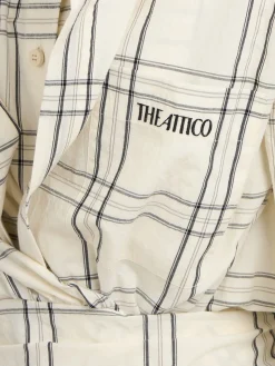 Checked cotton mini dress