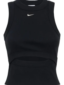 Chill knit rib tank with cutout