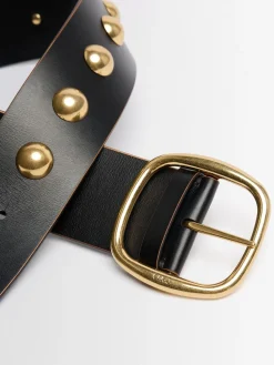 Cintura Midnight in pelle con fibbia