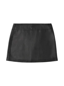Coated fabric mini skirt