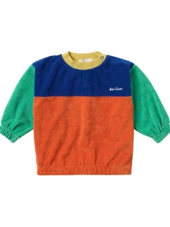 Color block cotton blend sweatshirt