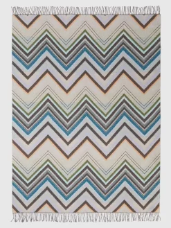 Coperta con frange Chevron