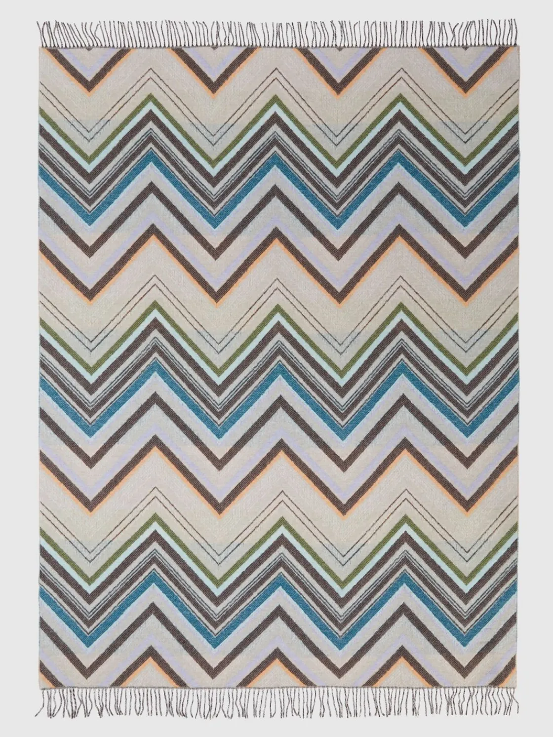 Coperta con frange Chevron