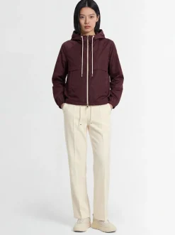Coquelicot hooded nylon casual jacket