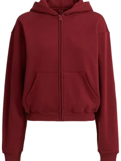 Cotton blend classic zip-up hoodie