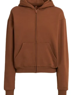 Cotton blend classic zip-up hoodie