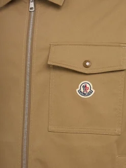 Cotton blend gabardine shirt jacket