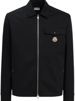 Cotton blend gabardine shirt jacket