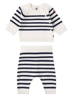 Cotton blend knit sweater & pants