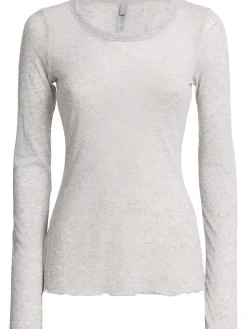 Cotton blend long sleeve top