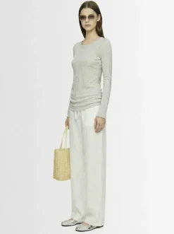 Cotton blend long sleeve top