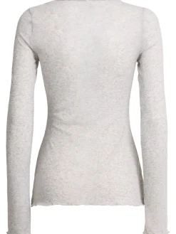 Cotton blend long sleeve top