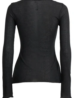 Cotton blend long sleeve top