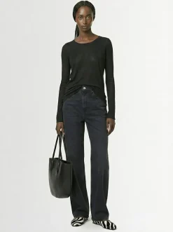 Cotton blend long sleeve top