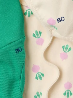 Cotton blend romper, diaper cover & hat