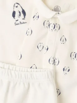 Cotton cardigan, bodysuit & pants
