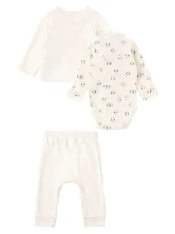 Cotton cardigan, bodysuit & pants