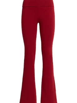Cotton fold-over flared pants