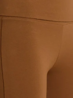 Cotton fold-over flared pants
