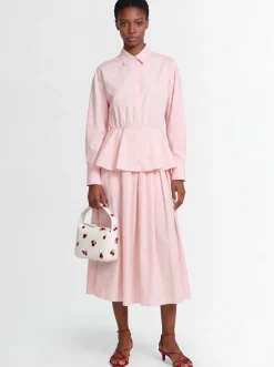 Cotton midi skirt