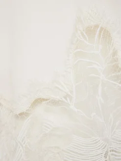 Crepe de chine top w/ lace