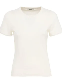 Cropped cotton & cashmere blend t-shirt