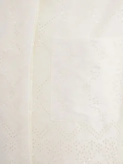 Cropped eyelet lace shirt