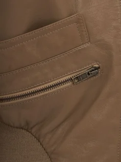 Cropped leather jacket