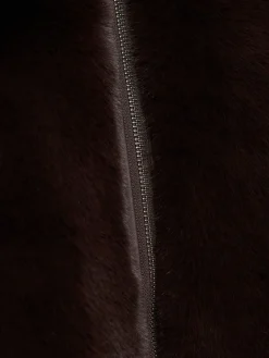 Cropped plush zip jacket