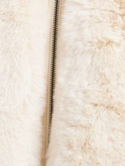 Cropped plush zip jacket