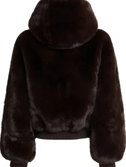 Cropped plush zip jacket