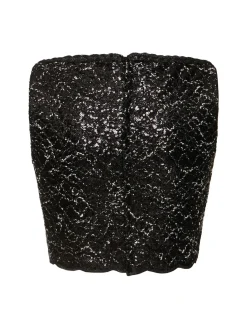 Crop top in tweed con paillettes