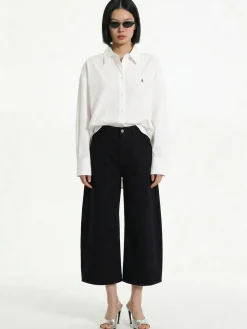 Curved cropped jeans