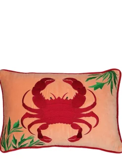 Cuscino in velluto di cotone con ricamo